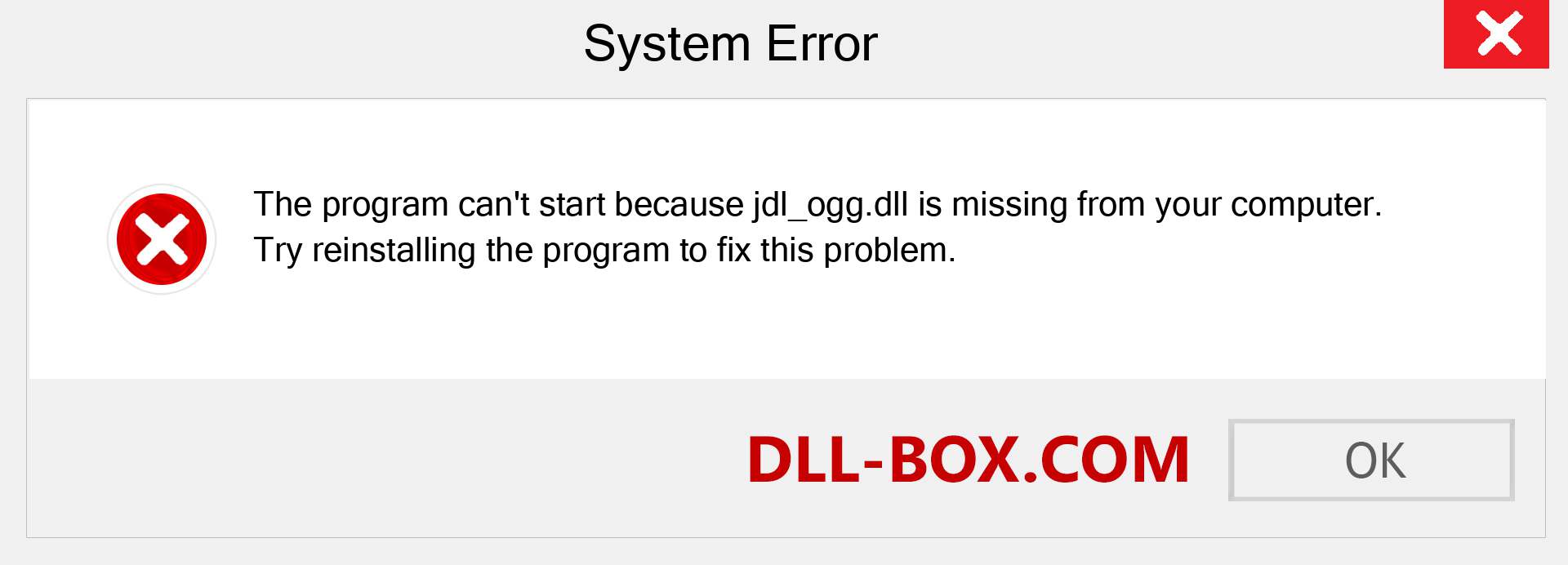  jdl_ogg.dll file is missing?. Download for Windows 7, 8, 10 - Fix  jdl_ogg dll Missing Error on Windows, photos, images